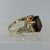 Smoky Quartz & Diamond Twist Shoulder Ring 9ct 9K Yellow Gold - Size J