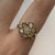 Colour Change Chrysoberyl Cluster Daisy Ring 9ct 9k White Gold - Size M 1/2