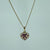 Ruby & Diamond Heart Pendant Fine Curb Chain Necklace 9ct 9k Yellow Gold - 18"