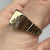 Diamond Starburst Signet Ring Bark Finishing 9ct 9k Yellow Gold  - Size Z+1