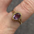 Amethyst Solitaire Bezel Set Split Shank Ring 9ct 9k Yellow Gold - Size N 1/2