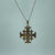 Jerusalem Cross Textured Pendant 14ct 14k Yellow Gold