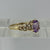 Amethyst Solitaire Shoulder Detail Ring 9ct 9k Yellow Gold  - Size M