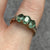 Emerald Trilogy Diamond Accent Band Ring 9ct 9k Yellow Gold - Size O 1/2