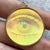 Holographic Trippy Eye Disc Pendant 9ct 9k Yellow Gold