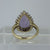 Pear Cut Amethyst With Diamond Halo Ring 9ct 9k Yellow Gold - Size K