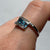 Blue Topaz & Diamond Square Cut Bypass Ring 9ct 9k White Gold  - Size P