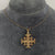 Jerusalem Cross Textured Pendant 14ct 14k Yellow Gold