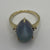 Moonstone Pear Cut Teardrop Diamond Accent Ring 9ct 9k Yellow Gold - Size N