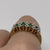 Marquise Emerald & Diamond Cluster Band Ring 9ct Yellow Gold - Size Q