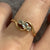 Old Mine Cut Diamond Trilogy Bypass Antique Ring 18ct 18k Yellow Gold - Size N