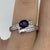 Sapphire & Baguette Diamond Twist Ring 18ct 18k White Gold - Size M