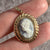 Vintage Blue Cameo Framed Pendant 9ct 9k Yellow Gold