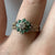 Emerald & Diamond  Daisy Ring 9ct 9k Yellow Gold - Size M