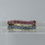 Rhodolite Garnet & Blue Topaz Unique Wave Ring 9ct 9k Yellow Gold - Size Q