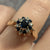 Sapphire & Diamond Cluster Ring 9ct 9k Yellow Gold - Size M