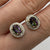 Mystic Topaz & Diamond Halo Stud Earrings 9ct 9k Yellow Gold