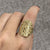 Gold Floral Daisy Design Disc Ring 9ct 9k Yellow Gold - P