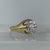 Gypsy Ring With Large Cubic Zirconia 9ct 9k Yellow Gold - Size S