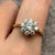 CZ Daisy Flower Cluster Ring 9ct 9k Yellow Gold - Size R