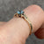 Blue Topaz & Diamond Heart Cut Twist Ring 9ct 9k Yellow Gold - Size M