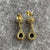 Sapphire & Diamond Cluster Drop Stud Earrings 18ct 18k Yellow Gold