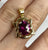 Pink Tourmaline Oval Cut Out Pendant  9ct 9k Yellow Gold