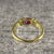 Ruby Lab Created & Natural Diamond Ring 18ct Yellow Gold - Size K