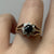 Sapphire & Diamond Daisy Open Shoulder Ring 9ct 9K Yellow Gold - Size M 1/2