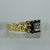 Sapphire & Diamond Retro Square Textured Ring 18ct 18k Yellow Gold  - Size O 1/2