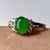 Jadeite & Diamond Ornate Ring Platinum 900 - Size G US 3 3/8