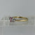 Pink & White Cubic Zirconia Trilogy Ring 9ct 9k Yellow Gold - Size P