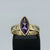 Marquise Amethyst Bezel Set Ring 9ct Yellow Gold - Size N