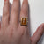 Bezel Set Amber (Imitation) Cocktail Ring 9ct 9k Yellow Gold - Size O