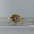 Retro Sunburst Diamond Unique Ring 18ct 18k Yellow Gold & Platinum - Size M