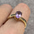 Amethyst & White Topaz Twist Ring 9ct 9k Yellow Gold - Size M 1/2