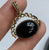 Black Onyx Victorian Style Filigree Swivel Fob Pendant 9ct 9k Yellow Gold