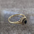 Sapphire & Diamond Halo Cluster Ring 9ct Yellow Gold - Size N