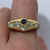 Diamond & Sapphire Unique Unisex Ring 18ct Yellow Gold - Size R