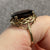 Smoky Quartz Ornate Ring 9ct 9k Yellow Gold - Size T