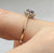 Amethyst & CZ Floral Cluster Thin Shank Ring 9ct 9k Yellow Gold - Size Q