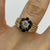 Diamond & Sapphire Floral Cluster Textured Ring 9ct 9k Yellow Gold - Size K