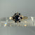 Sapphire & Diamond Cluster Ring 9ct 9k Yellow Gold - Size M