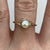 Pearl Bezel Set Solitaire Ring 9ct 9k Yellow Gold - Size O