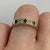 Emerald & Diamond Five Stone Pave Set Band Ring 9ct 9k Yellow Gold  - Size N