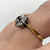 Diamond .15ct & Sapphire Daisy Flower Ring 18k 18ct Yellow Gold - Size K