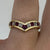 Ruby & Diamond Wishbone Ring 9ct 9k Yellow Gold - Size K