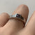 Square Garnet Bezel Set Solitaire Ring 9ct 9K White Gold - Size O