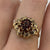 Garnet Cluster Flower Ring 9ct Yellow Gold - Size L