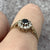 Sapphire & Diamond Halo Cluster Ring 9ct Yellow Gold - Size N